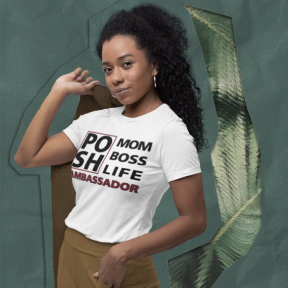 NWT ANY SIZE UNISEX Posh Ambassador Babe Boss Life white t-shirt crewneck - Picture 2 of 14